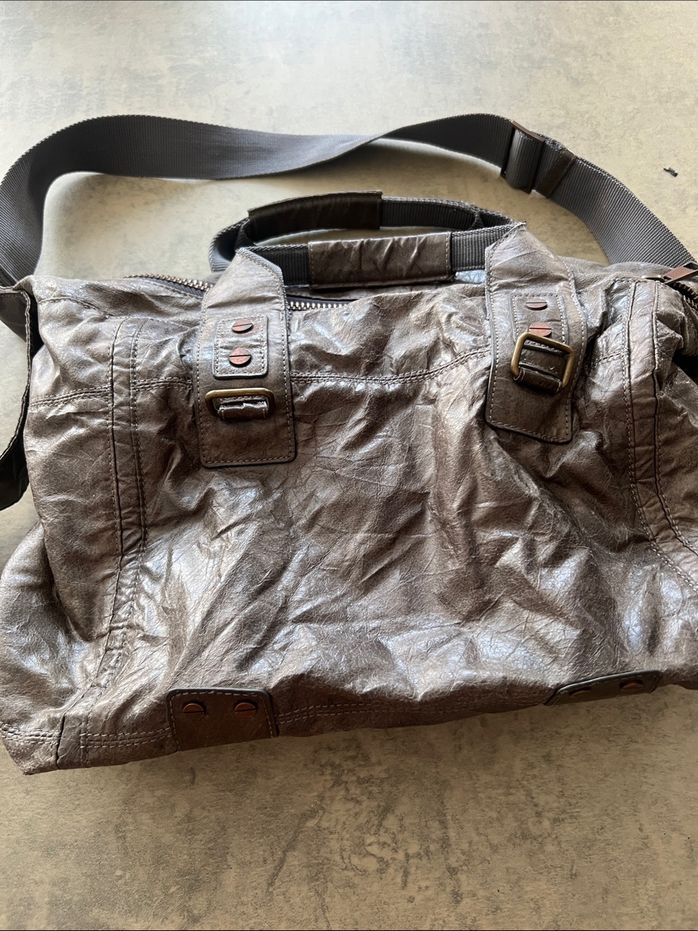 WoMen's grey Messenger Bag with Adjustable Shoulder Strap